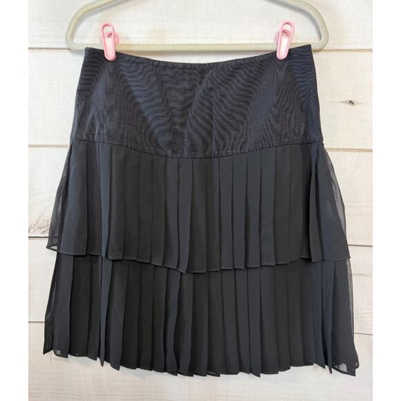 Weill Skirt Tiered Gold Buttons Regal Preppy Chic Classy Sz 8 - Picture 2 of 9